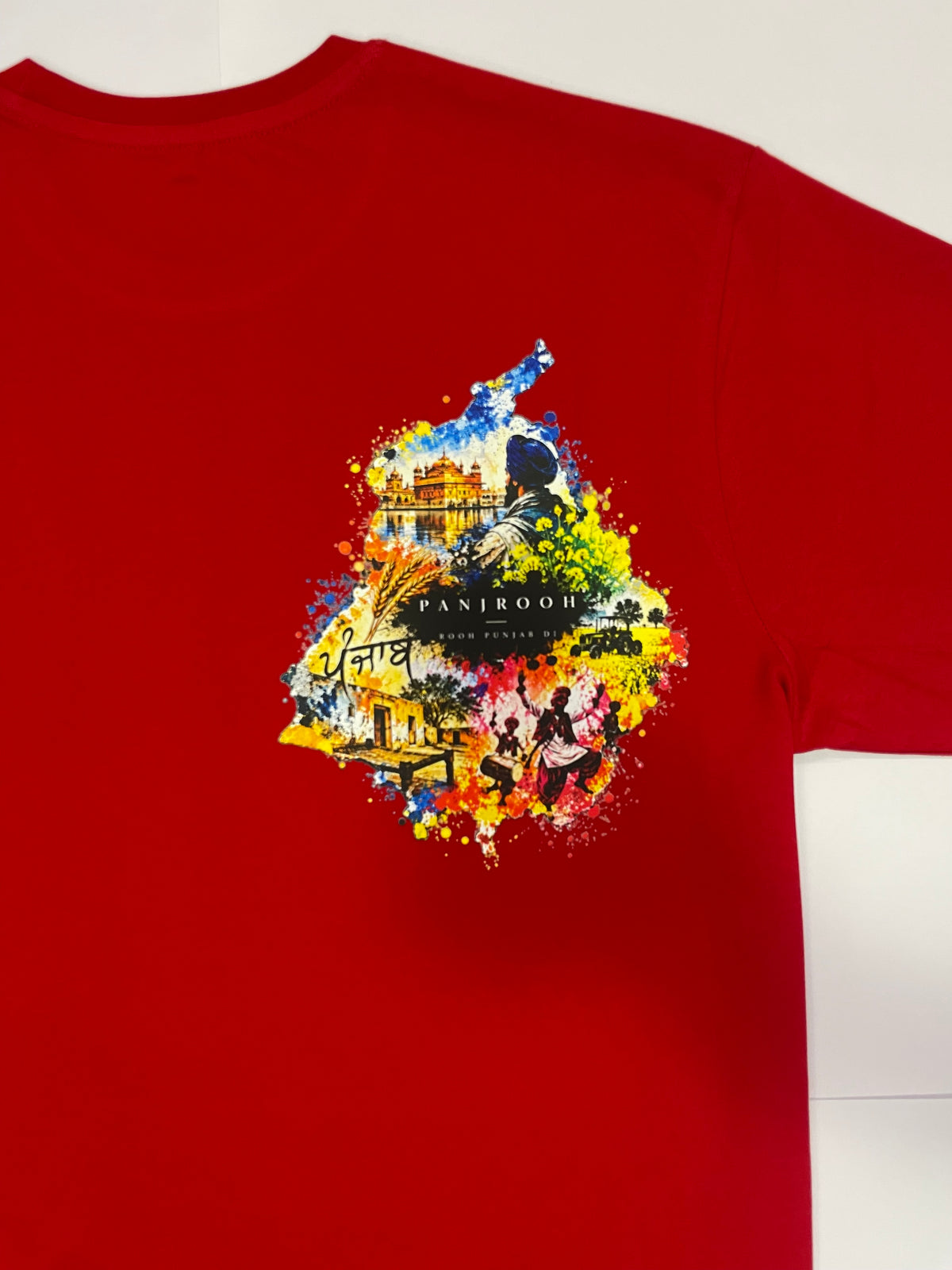 Panjrooh Straight Outta Punjab Punjabi Graphic T-Shirt – Red