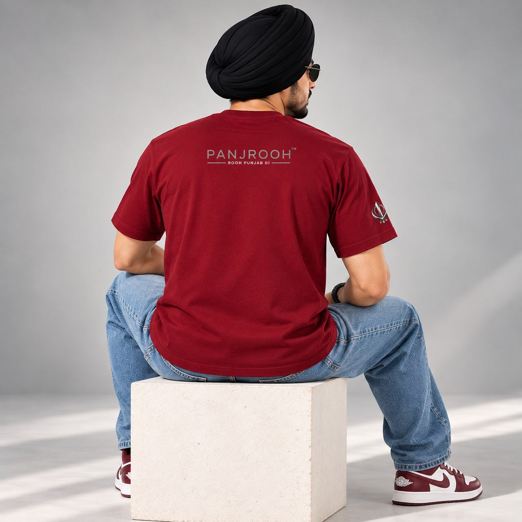 Panjrooh PANJAB Basketball Punjabi Graphic T-Shirt – Maroon