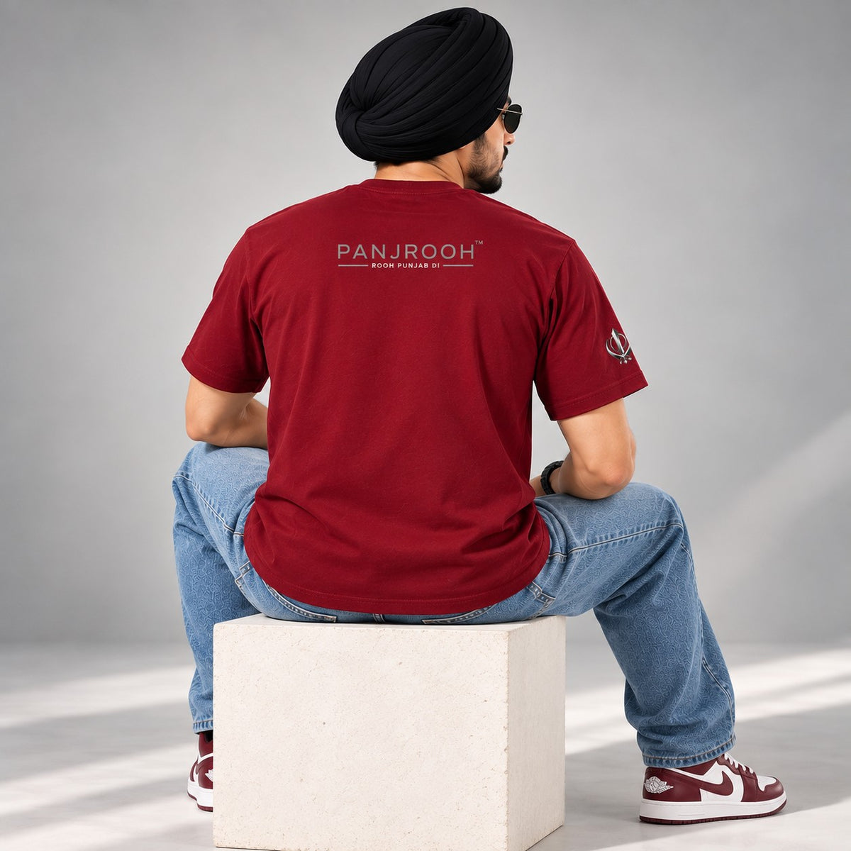 Panjrooh PANJAB Basketball Punjabi Graphic T-Shirt – Maroon